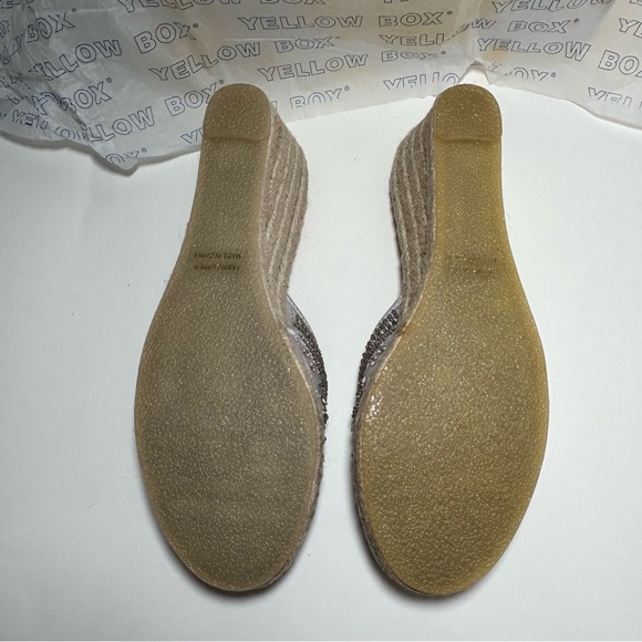Beautiful Yellow Box Kina Slip On Shoes Sequin Silver Platform Wedge Heel Size 9 - Picture 10 of 12